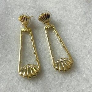 Kendra Scott earrings 14K Gold over brass crown drop fashion jewelry stud New OS